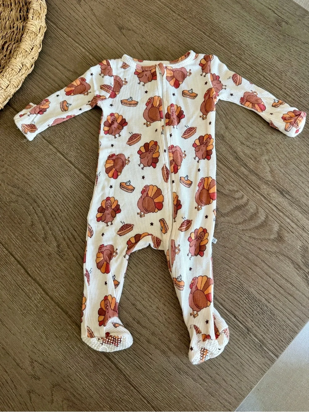 Caden Lane - Thanksgiving Zipper Footie - 0-3 Months!